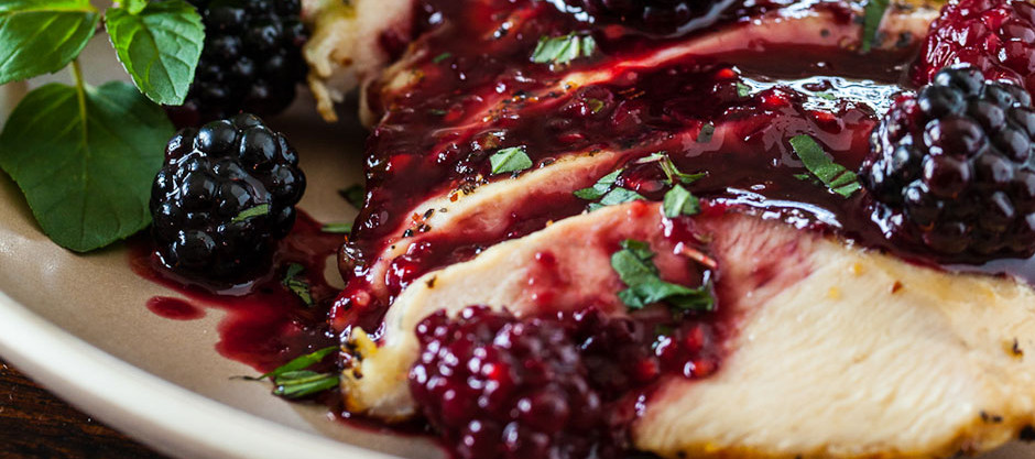 Grilled Chicken with Blackberry Sweet and Sour Sauce
